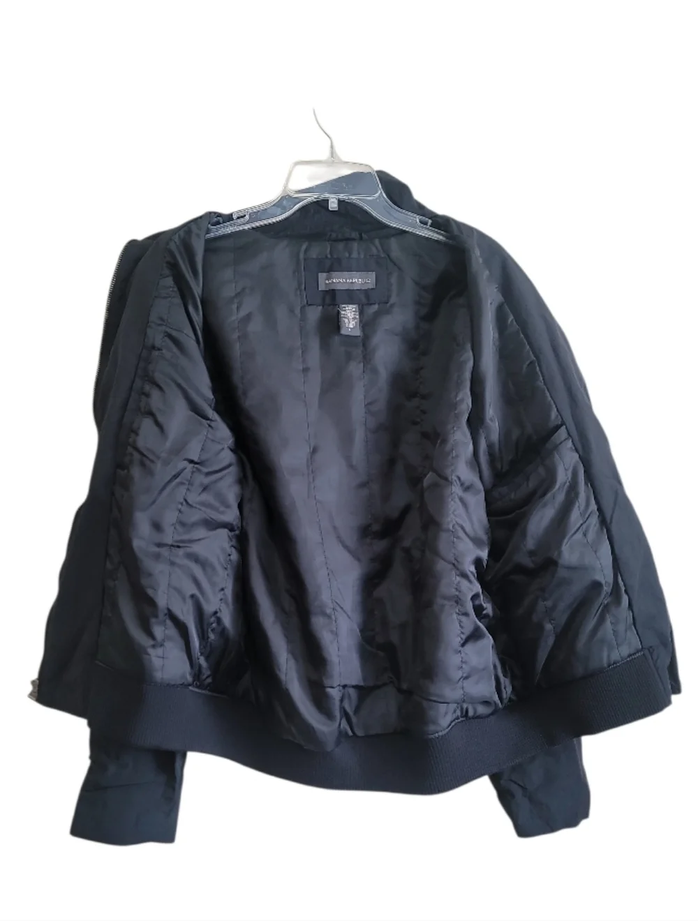 Banana Republic Mens Black Bomber Jacket W/ Pockets Size Large